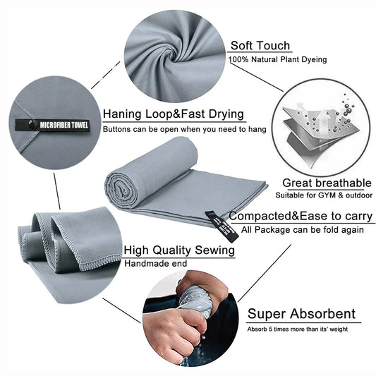 Quick-Drying Sports Towel | Gym, Swimming, Fitness, Running & Beach Towels 40x80 / 80x160cm