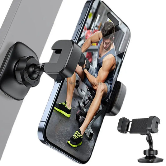 Magnetic Gym Phone Holder | 360° Adjustable Stand for Smartphones 4–7”