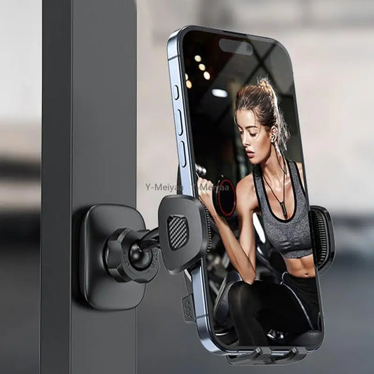 Magnetic Gym Phone Holder | 360° Adjustable Stand for Smartphones 4–7”
